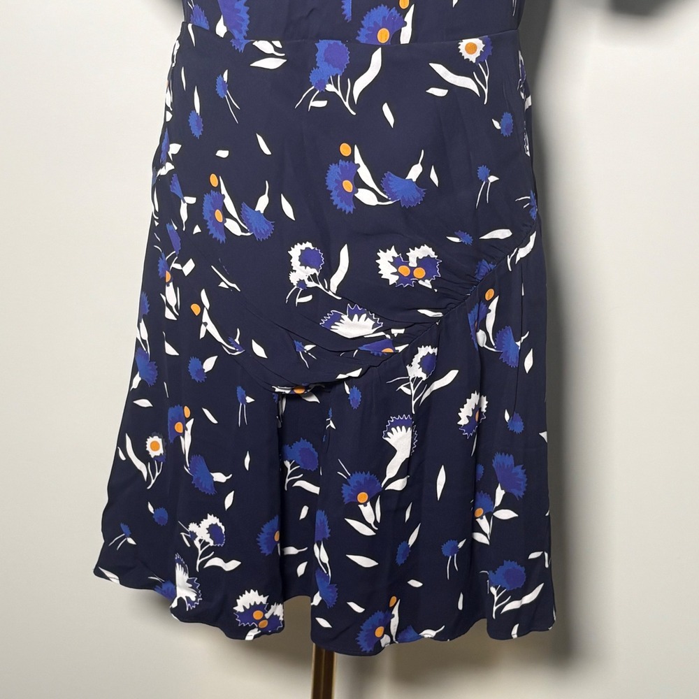 Self Portrait Womens Botanical-Print Jersey Crepe Navy Minidress US 8 - Picture 5 of 15
